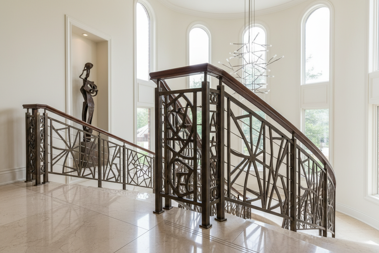 Metal and Wood Railing